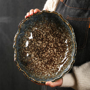 Cuenco de cerámica para sashimi con hielo seco, plato especial de salmón, bandeja de mariscos comercial de alta gama, vajilla japonesa para comida. - Product Image 4