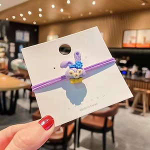 Élastiques à cheveux mignons en forme de lapin de dessin animé, bandeaux tressés élastiques pour filles, cadeau, couleurs assorties, résine plastique, artisanat manuel - Product Image 4