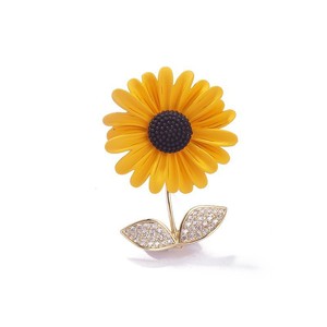 Broche de girasol, estilo nicho para <span class=keywords><strong>mujer</strong></span>, lindo accesorio de lujo para traje o suéter - Product Image 1
