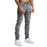 Wholesale Monkey Washed Sand Washed Distressed Slim Fitting Men's Skinny Denim Jeans