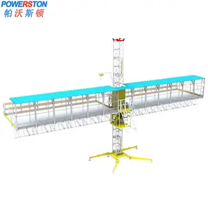 Single/Double Electrical Double Mast Climbing Work Platform For External Wall Plastering And Cleaning