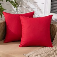 Housse de coussin d'extérieur imperméable résistante aux UV, en tissu Oxford uni, pour meubles de jardin, patio, canapé, balcon, décoration 18x18