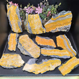 Cristales <span class=keywords><strong>Espirituales</strong></span> de Alta Calidad, Rebanadas de Piedras Curativas, Gema Natural de <span class=keywords><strong>Jaspe</strong></span> Amarillo Abejorro para Decoración - Product Image 1