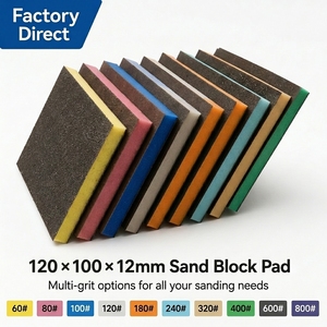 Fournisseur OEM de tampons à <span class=keywords><strong>poncer</strong></span> en éponge 120x100x12mm, éponge abrasive douce au toucher pour le polissage des surfaces courbes - Product Image 2