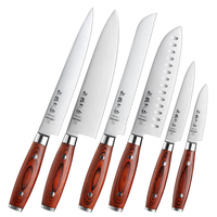 Ensemble de couteaux de chef XINZUO de haute qualité, 6 pièces, acier inoxydable allemand 1.4116, manche en bois Pakka, couteau de cuisine tranchant, fabricant de couteaux de cuisine
