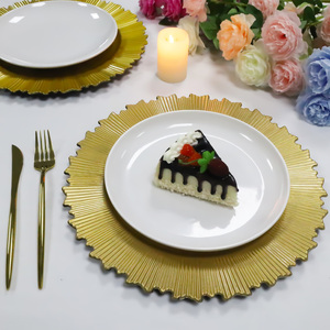 Bán Buôn 13 Inch Vòng Tái Sử Dụng Vàng Nhựa Sạc Tấm Chất Lượng Cao Thân Thiện Với Môi Wedding Party Bảng Trang Trí - Product Image 2