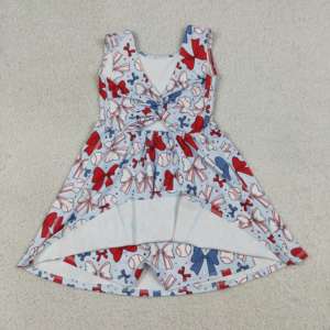 RTS Ropa Deportiva, Vestido con Lazos de Helado del 4 de Julio para Niñas Pequeñas, Shorts con Forro, Diseño Estadounidense, para Jugar Tenis, Yoga, Nuevos Diseños, Vestido para Hermanas - Product Image 3