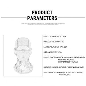 Máscaras de esquí de diseño Cubierta de cara completa Máscara de montar Un agujero Spandex Máscara de montar a prueba de viento Pasamontañas para hombres Mujeres - Product Image 2