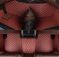 Tissu en cuir synthétique PVC Rexine noir diamant cousu avec mousse éponge pour tapis de sol de voiture en rouleaux