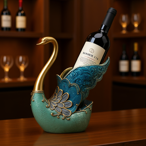 Porte-bouteilles en résine Swan, porte-vin multicolore, décoration de bar élégante - Product Image 2