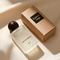 Flacon de parfum carré vide en verre de luxe avec logo personnalisé estampé à l'or, 30 ml, 50 ml, 100 ml, avec emballage en boîte