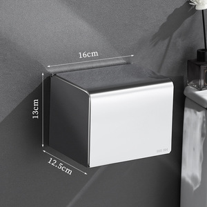 <span class=keywords><strong>Portarotolo</strong></span> da Parete in Acciaio Inossidabile con Coperchio, Design Compatto Salvaspazio, Dispenser Doppio per Carta Igienica - Product Image 3