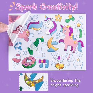 Innovative principesse DIY Foil Art Stickers Kit di giocattoli in pasta creativa per bambini Paint decorare carte di facile utilizzo attività creativa - Product Image 5