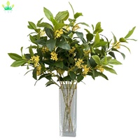 Kunstmatige groene takken Osmanthus bloemen planten bladeren groen decoratie voor vazen boeketten huis kantoor bruiloft feest decoratie