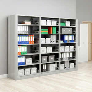 Metal Bookshelf Modern <b>Library</b> Furniture Double Side <b>Book</b> Shelf White Cube 6 Layers Bookcase for School Gym Office CE Certified - Product Image 3