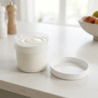 Conteneur alimentaire rond en plastique transparent hermétique, empilable, gobelet à pudding, pot à yaourt sans BPA avec couvercle à vis, pot à dessert pour crème glacée