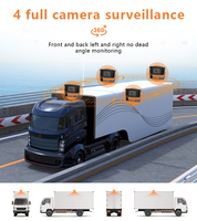 9 pouces AHD vidéo Quad Split LCD 4CH DVR moniteur système de caméra de recul pour camion/Bus connexion par carte SD Placement Portable