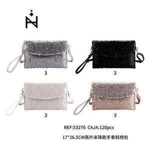 Sac à main à paillettes et perles, sac bandoulière 17x26,5 cm, pochette de soirée, sac à main pour femme - Product Image 1