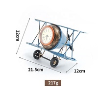Modèle d'horloge d'avion en métal et fer, horloge rétro de bureau, accessoire de photographie, décoration de bureau