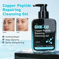 Gel nettoyant au cuivre et aux peptides, marque privée |   Nettoyant visage réparateur OEM/ODM |   Nettoyant Renforçant la Barrière Cutanée GHK-Cu de Marque Personnalisée