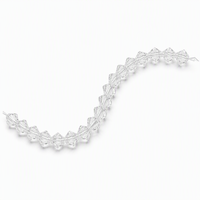 Ruban de garniture pour vêtements en résine époxy de 4 mm, poli, élégant, écologique, durable, transparent comme du cristal, à double pointe, facetté, pour broderie et couture