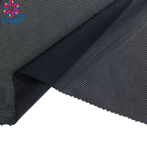 Mẫu Miễn Phí 150Gsm Đàn Hồi 125Cm Đan Polyester Spandex Thoải Mái Dễ chịu <span class=keywords><strong>Net</strong></span> Điện Màu Đen Lưới Hữu Cơ Vải Thể Thao Vải - Product Image 3