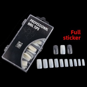 <span class=keywords><strong>Faux</strong></span> Ongles Nail Art – Série 100 Pièces en Boîte – Couverture Complète Style Français – Ongles en Verre Peints – Ongles en Cristal – Amande et Stiletto - Product Image 2