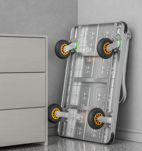 Extra Großer Stahl-Plattformwagen mit 8-Zoll-Rädern 1000kg Tragkraft Klappbarer Griff Schwarz - Product Image 5