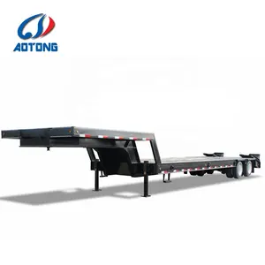 3 Trục 80T Lowbed Lowboy Thấp Phẳng Loader Thả Boong Trailer Để Bán