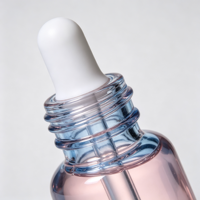 Flacon compte-gouttes rose et bleu, flacon compte-gouttes en verre transparent