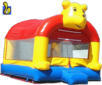Château gonflable pour enfants sur le thème des chiots, avec ours en dessin animé