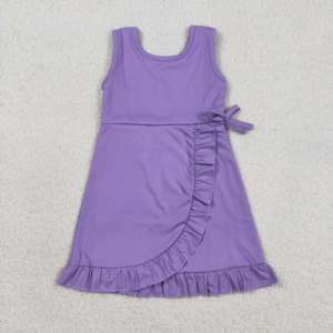 RTS Fashion Children's Little Girls Casual Floral Print Breathable Ruffles Play Tennis Yoga Sports Dress Shorts Lined <b>Clothes</b> - Product Image 5