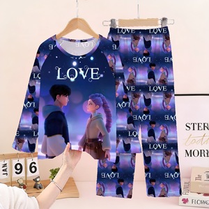 Conjunto de Pijama de <span class=keywords><strong>Anime</strong></span> 3D de Dibujos Animados, Camisón de Moda para Niñas y Niños, <span class=keywords><strong>Ropa</strong></span> de Dormir Diaria, Camiseta de Manga Larga y Pantalones, <span class=keywords><strong>Ropa</strong></span> Casual para el Hogar de Alta Calidad - Product Image 4