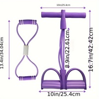 Entrenador de resistencia con pedal para abdominales, ejercitador de piernas con 4 tubos y cuerda de tracción, para uso doméstico, fitness y culturismo.
