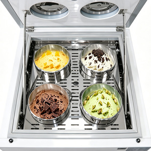 Vitrina expositora de helados y gelatos Pozzetti de 4 bandejas, con función de refrigeración y congelación - Product Image 3