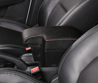 Vtear Nissan Juke 2014-2017 Porte-gobelet avant Accoudoir en cuir Interface USB Fil rouge Accessoires intérieurs de voiture en ABS
