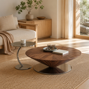 Tavolino da Caffè di Lusso per Soggiorno, <span class=keywords><strong>Design</strong></span> Personalizzato, Stile Mid-Century Moderno, Tavolino in <span class=keywords><strong>Vetro</strong></span> Marrone - Product Image 3