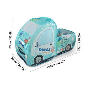 Tente de jeu pour enfants en forme de voiture de dinosaure verte, sans installation, tente à bulles, tente de <span class=keywords><strong>camping</strong></span>, maison de jeu pour enfants - Product Image 6