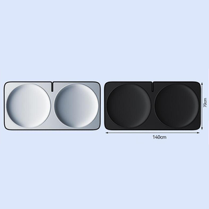 Front Windshield Shades UV Protection Silver Polyester Double Circle Custom Design 150x100cm Foldable Lower <b>Car</b> <b>Interior</b> - Product Image 3
