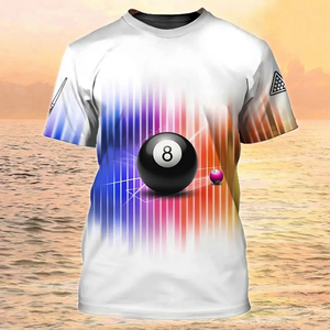 Camiseta de Billar S.Q.F Crown 8 Ball/Snooker King, Estilo Vintage, Casual, Deportiva, Transpirable, Manga Corta, 100% Poliéster, Secado Rápido - Product Image 3