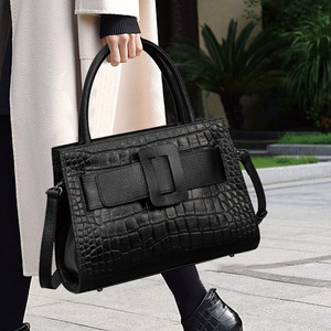 Sac à bandoulière en cuir véritable à motif crocodile, sac à bandoulière pour femme, sac à main élégant et polyvalent pour les trajets quotidiens - Product Image 3