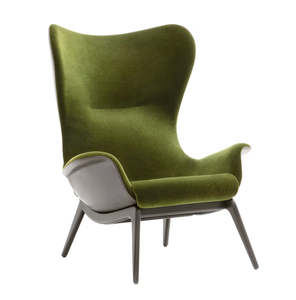 <span class=keywords><strong>Silla</strong></span> nórdica sencilla y moderna <span class=keywords><strong>de</strong></span> tela verde <span class=keywords><strong>oliva</strong></span> pura, sillón con patas <span class=keywords><strong>de</strong></span> madera gruesa negra - Product Image 2
