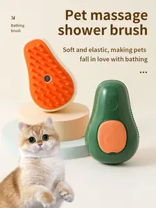 Custom Box Silicone Steam Spray Pet Bath Brush Hair Remover Accessories Pet Brush Tools With Opp Bags