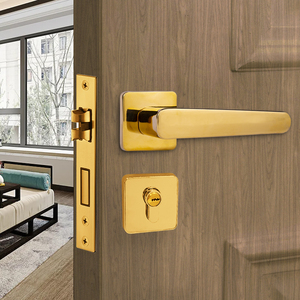 Châu Âu Cổ Truyền Thống Hampton Vàng Đen Cửa Đòn Bẩy Xử Lý Khóa 2-3 Đòn Bẩy Nhôm Kẽm Hợp Kim Brass Giá - Product Image 6