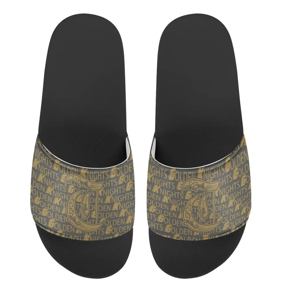 Special Slippers Shoes For Women Popular 2022 New Custom With Gold Match Black Pattern For Ladies Slipper Designs Fashionable