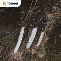 Couteau de chef professionnel en acier inoxydable forgé à la main, revêtement noir, 8,5 pouces, respectueux de l'environnement