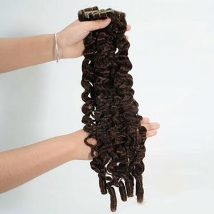 Extensiones de Cabello Humano Rizado Birmano con Cinta Adhesiva, Extensiones de Cabello Humano Real con Cinta Invisible Inyectada, Extensiones de Cabello Humano para Mujer - Product Image 5