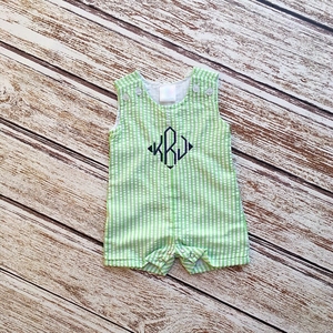 Vêtements pour bébés 2020, barboteuse en seersucker pour garçon, sans manches, avec une jolie broderie, short pour bébé - Product Image 5