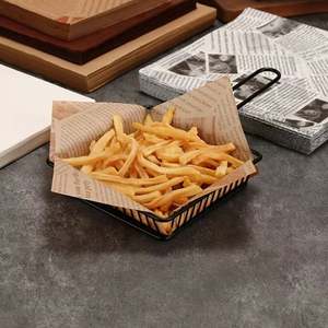 Customized Logo Printed 30*30CM Food Grade Greaseproof Burger Fried Chicken Fries <b>Pad</b> <b>Paper</b> for Cookie and Bread Wrapping - Product Image 5