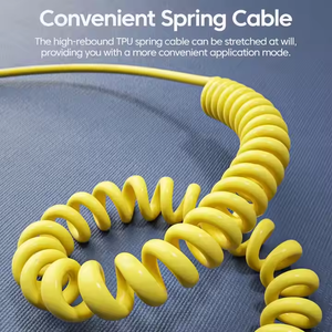 <span class=keywords><strong>Cable</strong></span> de cargador rápido telescópico <span class=keywords><strong>Android</strong></span> 4 en 1 de 65W, <span class=keywords><strong>Cable</strong></span> de datos corto de resorte USB tipo C con chaqueta TPE, teléfono móvil de 25W para <span class=keywords><strong>iPhone</strong></span> - Product Image 3